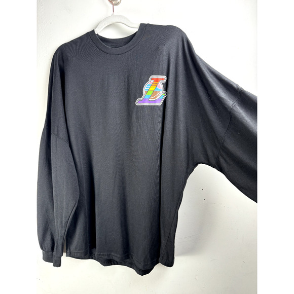 Lakers Logo Unisex Rainbow Shirt Athleisure Sportswear Casual Fandom Basketball - Picture 3 of 7